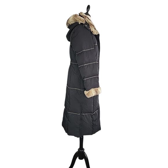 Platinum Utex Faux Fur Trim Down Parka Coat Black M Mobwife Penny Lane Winter - Picture 4 of 15